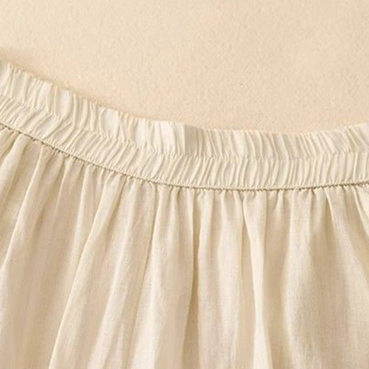 Damskie spodnie z szerokimi nogawkami i kieszeniami, bawełniane, z haftem bocznym w kształcie Buddha Stones , o długości 7-8 - image 9