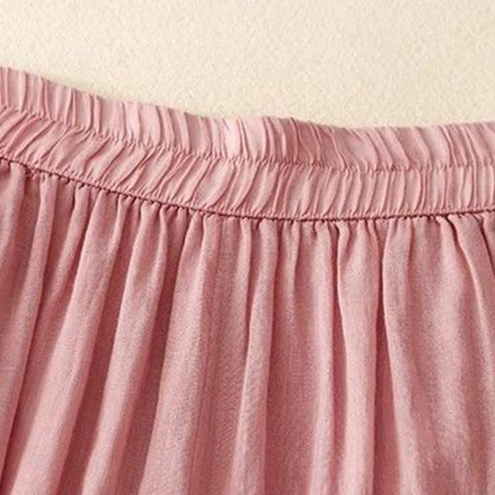 Damskie spodnie z szerokimi nogawkami i kieszeniami, bawełniane, z haftem bocznym w kształcie Buddha Stones , o długości 7-8 - image 17