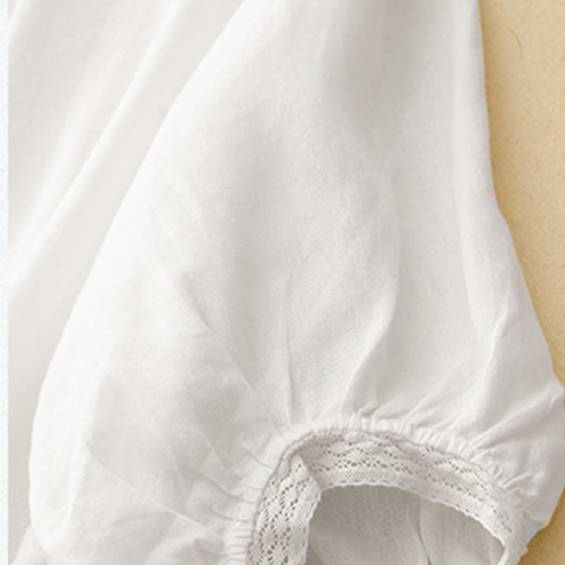 Koszula damska bawełniana z prostymi rękawami w kształcie latarni z motywem Buddha Stones - image 13