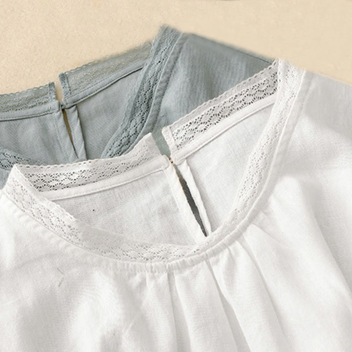 Koszula damska bawełniana z prostymi rękawami w kształcie latarni z motywem Buddha Stones - image 20