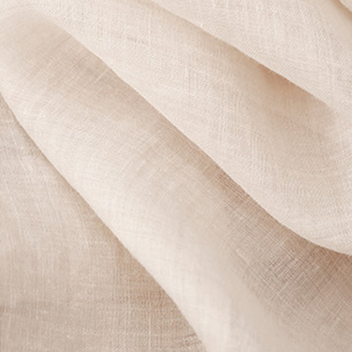 Damska bawełniana lniana koszulka z krótkim rękawem i haftowanymi Buddha Stones , z okrągłym dekoltem i plisami - image 5