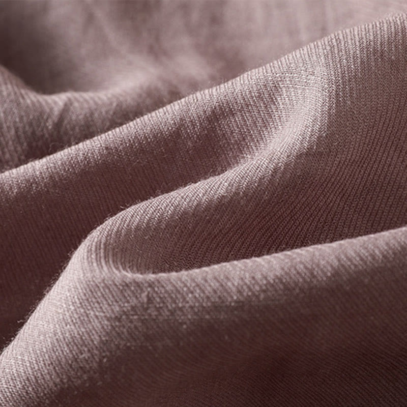 Koszula damska z bawełny i lnu z krótkim rękawem i plisami, bez rękawów i z Buddha Stones - image 6