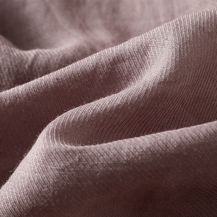 Koszula damska z bawełny i lnu z krótkim rękawem i plisami, bez rękawów i z Buddha Stones - image 6