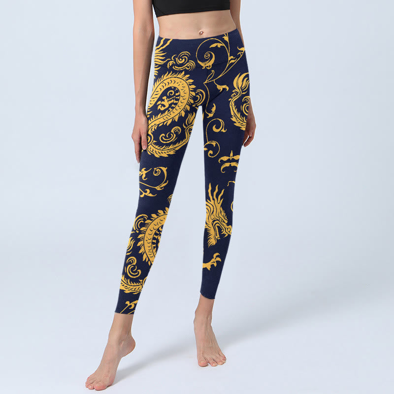 Legginsy do jogi damskie z nadrukiem winorośli i Buddha Stones - image 6