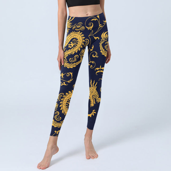 Legginsy do jogi damskie z nadrukiem winorośli i Buddha Stones - image 6