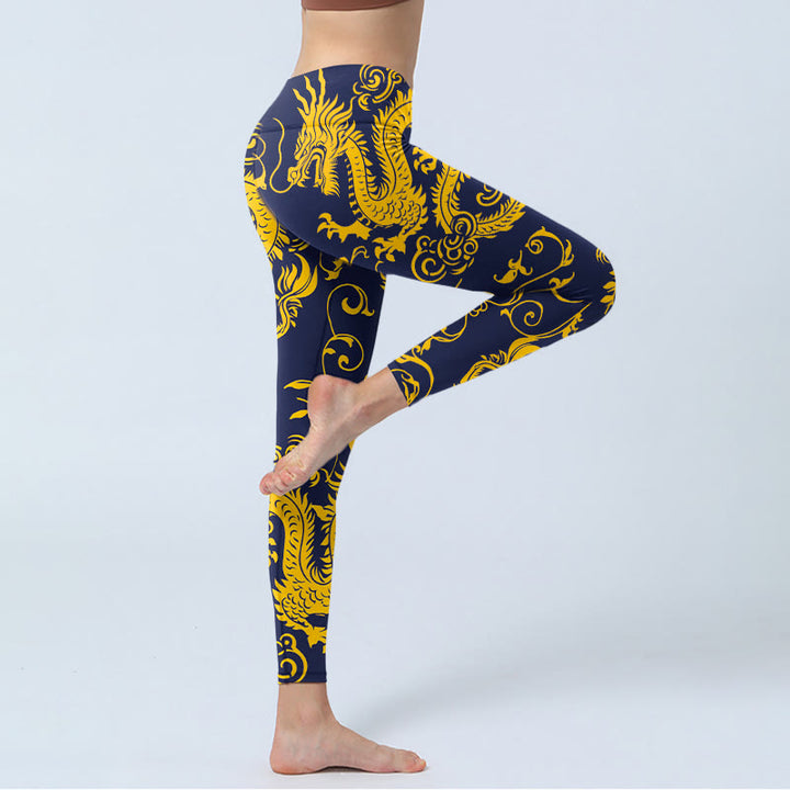 Legginsy do jogi damskie z nadrukiem winorośli i Buddha Stones - image 4