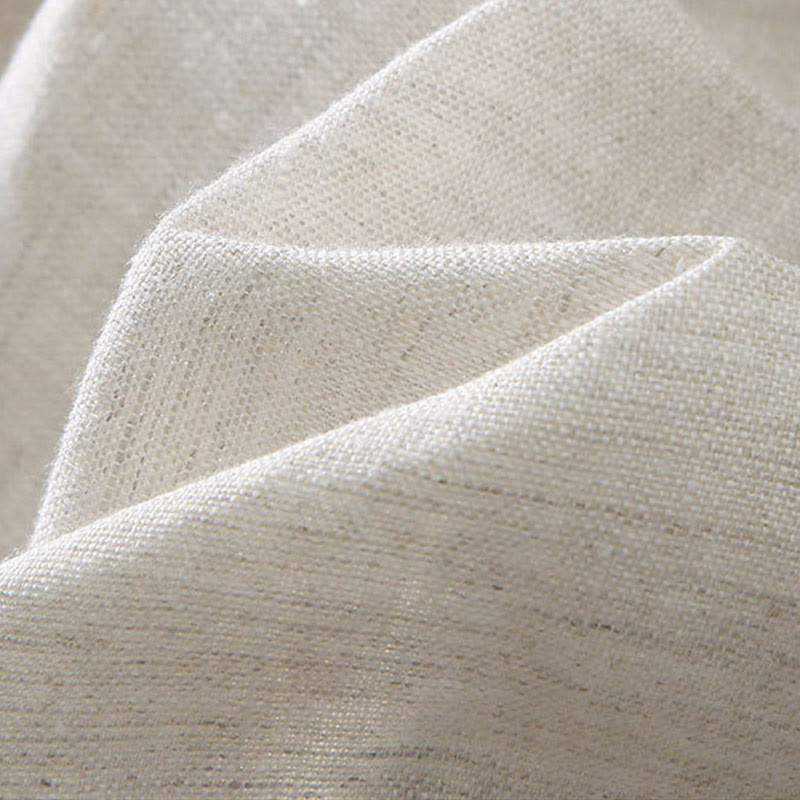 Męskie lniane szorty z kieszeniami, w jednolitym kolorze, z ozdobnym ściągaczem i guzikami, z Buddha Stones - image 5