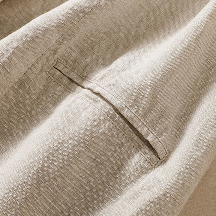 Kurtka damska z długim rękawem i kieszeniami, z bawełny i lnu "Buddha Stones" ze stójką - image 12