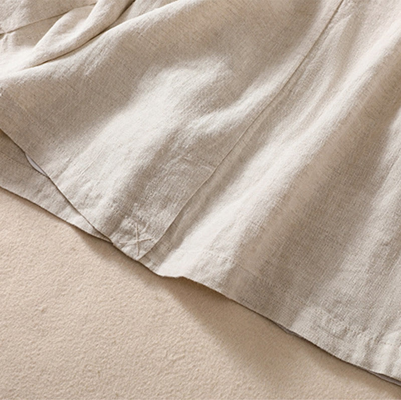 Kurtka damska z długim rękawem i kieszeniami, z bawełny i lnu "Buddha Stones" ze stójką - image 9