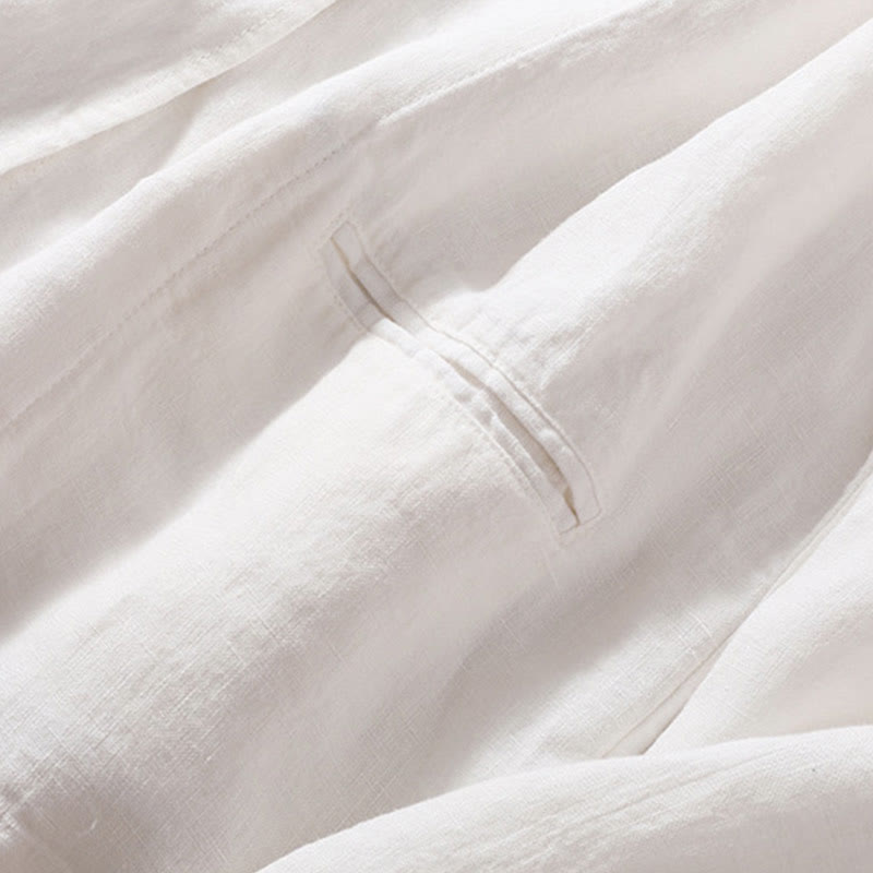 Kurtka damska z długim rękawem i kieszeniami, z bawełny i lnu "Buddha Stones" ze stójką - image 18