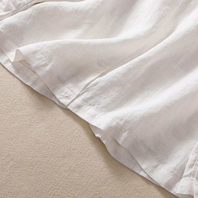 Kurtka damska z długim rękawem i kieszeniami, z bawełny i lnu "Buddha Stones" ze stójką - image 17