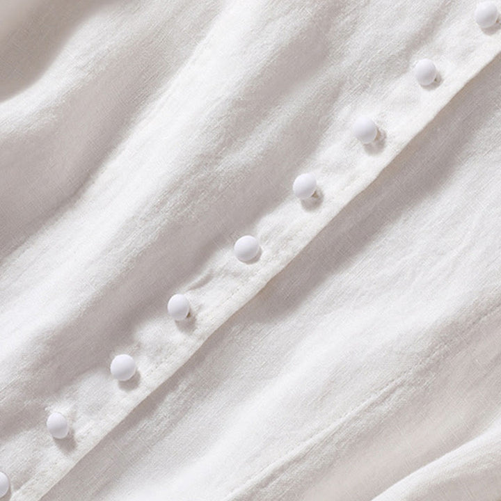 Kurtka damska z długim rękawem i kieszeniami, z bawełny i lnu "Buddha Stones" ze stójką - image 21