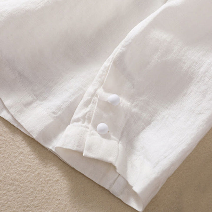 Kurtka damska z długim rękawem i kieszeniami, z bawełny i lnu "Buddha Stones" ze stójką - image 16