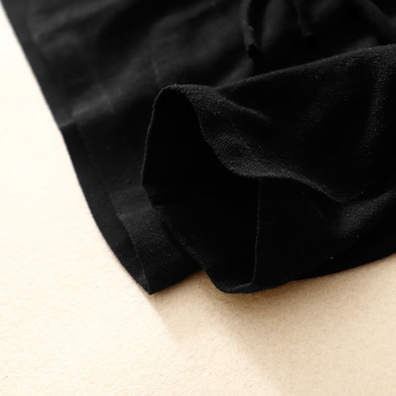 Kurtka damska z długim rękawem i kieszeniami, z bawełny i lnu Buddha Stones, zapinana na guziki żabki - image 15