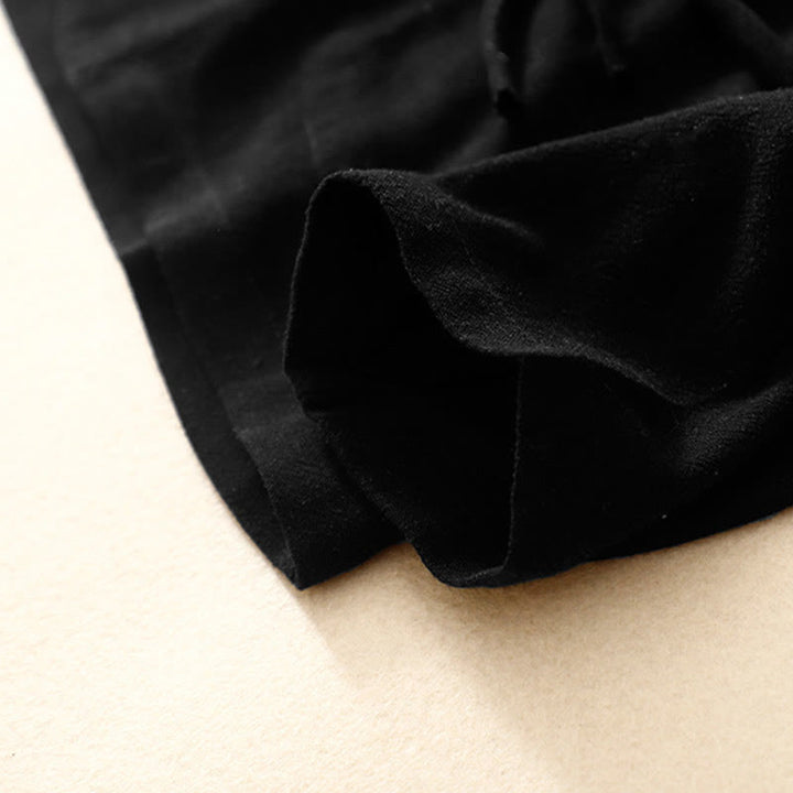 Kurtka damska z długim rękawem i kieszeniami, z bawełny i lnu Buddha Stones, zapinana na guziki żabki - image 15