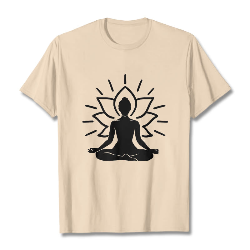Koszulka z nadrukiem Buddha Stones, swobodny medytacyjny wzór lotosu - For - 2XL - image 11