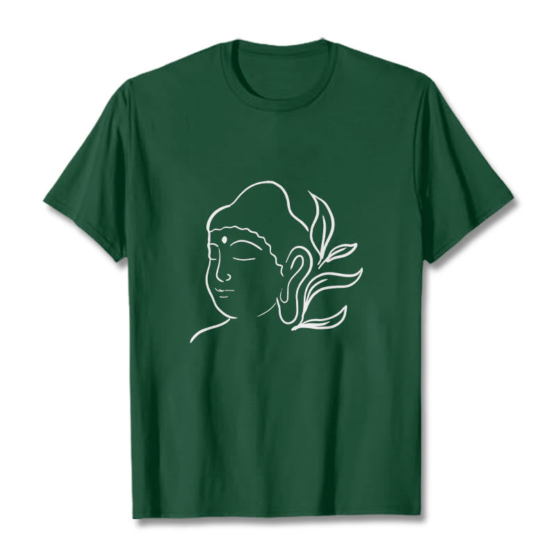 Koszulka z nadrukiem Buddha Stones Casual z motywem twarzy Buddy - ForestGreen - 2XL - image 11
