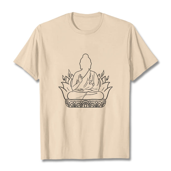 Koszulka z Buddha Stones Buddy, swobodny T-shirt z motywem medytacji Buddy - For - 2XL - image 1