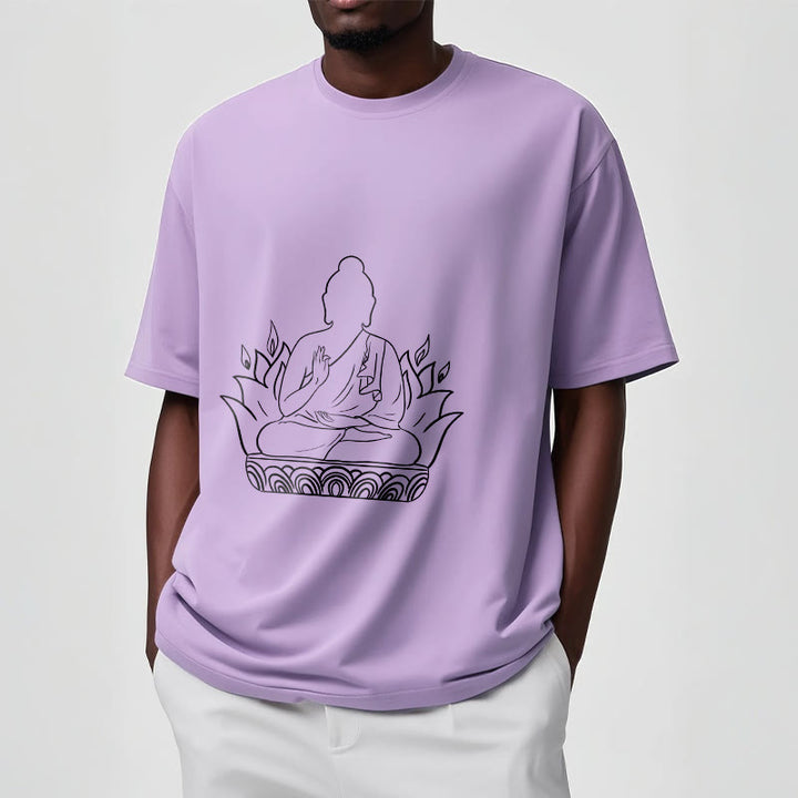 Koszulka z Buddha Stones Buddy, swobodny T-shirt z motywem medytacji Buddy - image 18