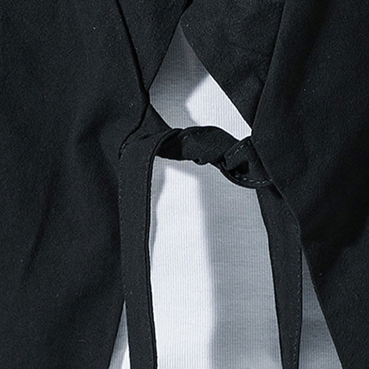 Buddha Stones, garnitur Tang, kurtka z bawełny i lnu, męska, z otwartym przodem, kimono z rękawami trzy czwarte - image 14