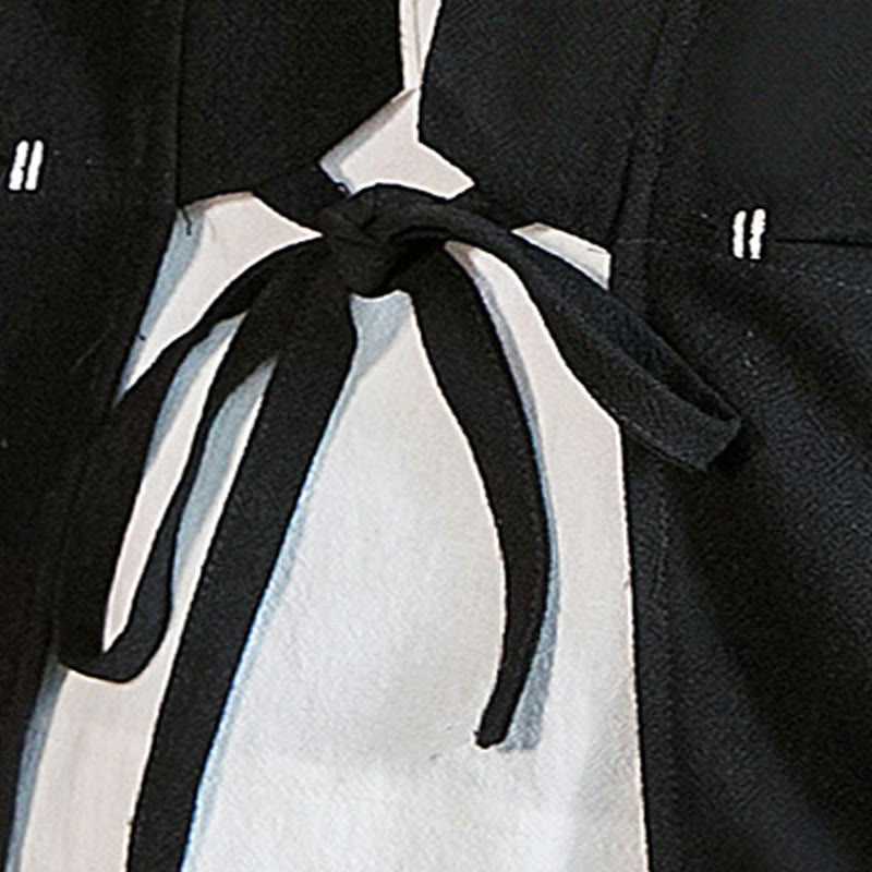 Kurtka męska z sznurowaniem Buddha Stones, bawełniano-lniana, kimono z rękawami 3/4 i kieszeniami - image 17