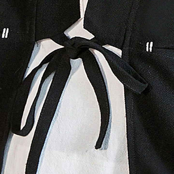 Kurtka męska z sznurowaniem Buddha Stones, bawełniano-lniana, kimono z rękawami 3/4 i kieszeniami - image 17