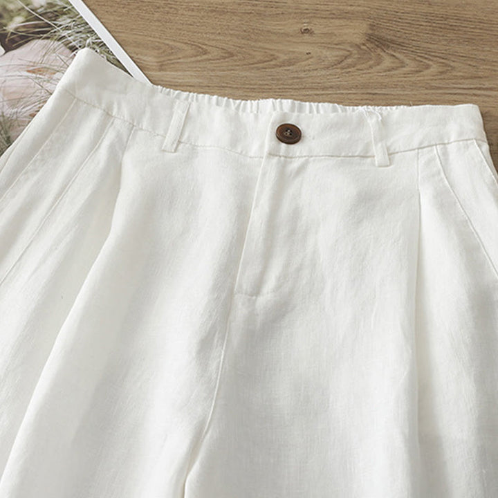 Spodnie damskie z szerokimi nogawkami z szerokimi nogawkami i kieszeniami, z nadrukiem Buddha Stones, w stylu retro, gładkie, z bawełny - image 7