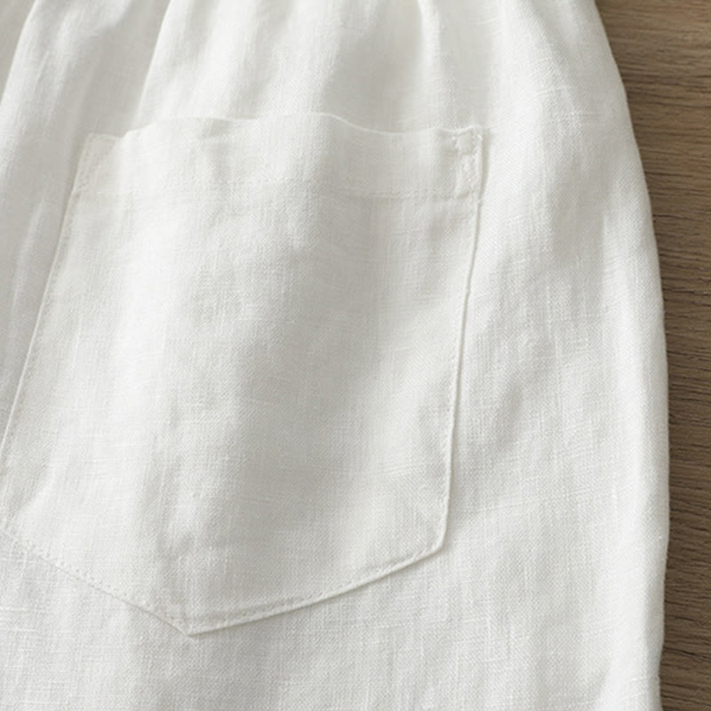 Spodnie damskie z szerokimi nogawkami z szerokimi nogawkami i kieszeniami, z nadrukiem Buddha Stones, w stylu retro, gładkie, z bawełny - image 10