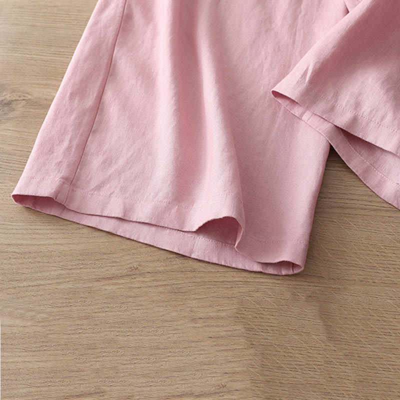 Spodnie damskie z szerokimi nogawkami z szerokimi nogawkami i kieszeniami, z nadrukiem Buddha Stones, w stylu retro, gładkie, z bawełny - image 28