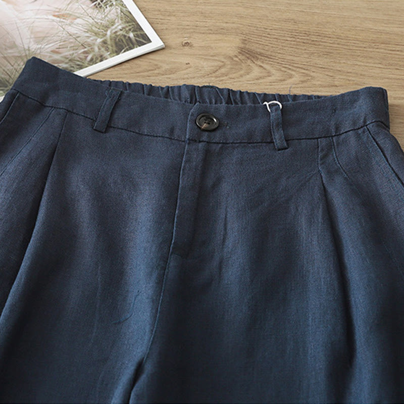 Spodnie damskie z szerokimi nogawkami z szerokimi nogawkami i kieszeniami, z nadrukiem Buddha Stones, w stylu retro, gładkie, z bawełny - image 34