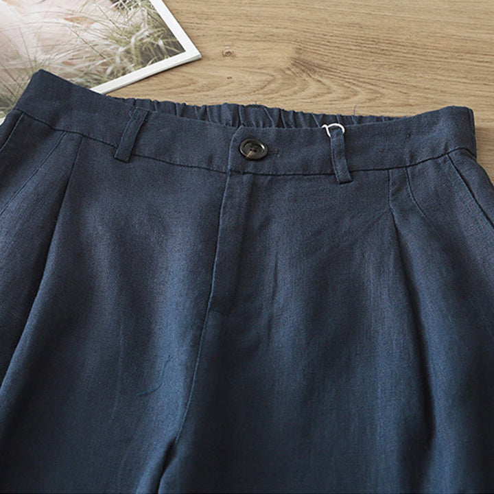 Spodnie damskie z szerokimi nogawkami z szerokimi nogawkami i kieszeniami, z nadrukiem Buddha Stones, w stylu retro, gładkie, z bawełny - image 34