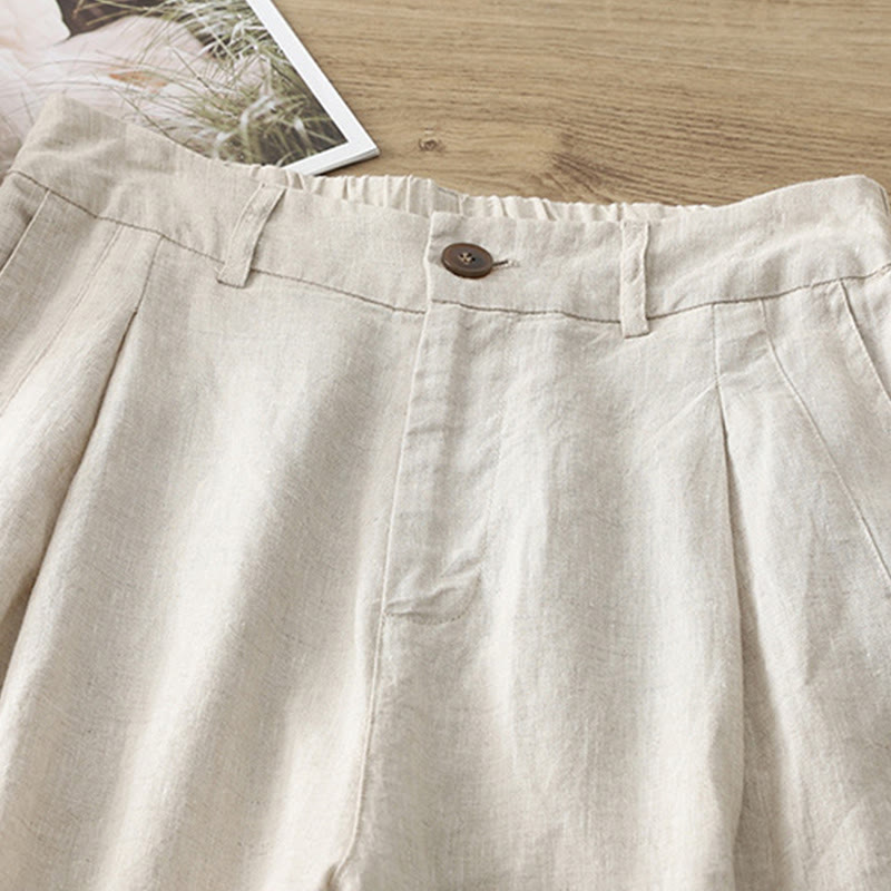 Spodnie damskie z szerokimi nogawkami z szerokimi nogawkami i kieszeniami, z nadrukiem Buddha Stones, w stylu retro, gładkie, z bawełny - image 1