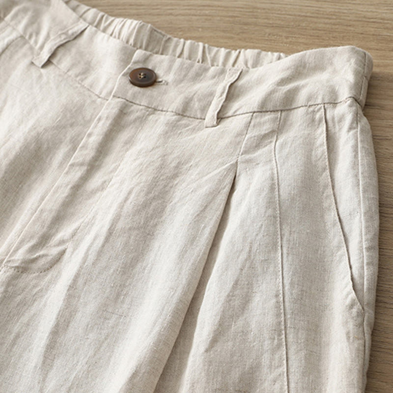 Spodnie damskie z szerokimi nogawkami z szerokimi nogawkami i kieszeniami, z nadrukiem Buddha Stones, w stylu retro, gładkie, z bawełny - image 2