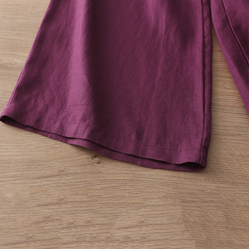 Spodnie damskie z szerokimi nogawkami z szerokimi nogawkami i kieszeniami, z nadrukiem Buddha Stones, w stylu retro, gładkie, z bawełny - image 32