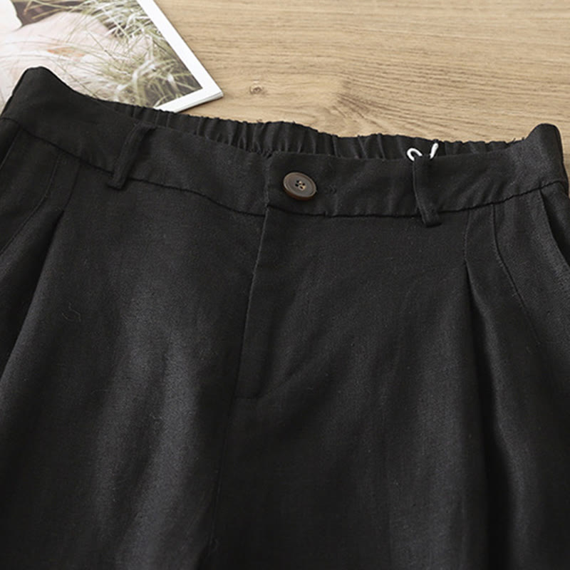 Spodnie damskie z szerokimi nogawkami z szerokimi nogawkami i kieszeniami, z nadrukiem Buddha Stones, w stylu retro, gładkie, z bawełny - image 16