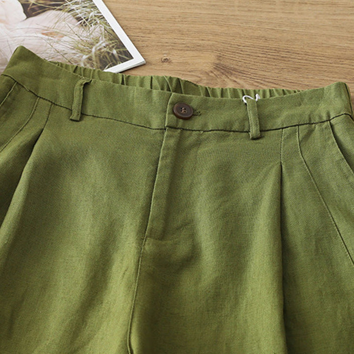 Spodnie damskie z szerokimi nogawkami z szerokimi nogawkami i kieszeniami, z nadrukiem Buddha Stones, w stylu retro, gładkie, z bawełny - image 21