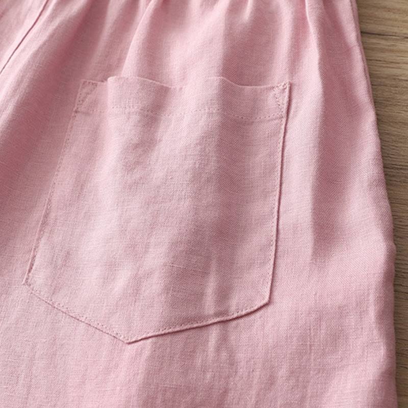 Spodnie damskie z szerokimi nogawkami z szerokimi nogawkami i kieszeniami, z nadrukiem Buddha Stones, w stylu retro, gładkie, z bawełny - image 27