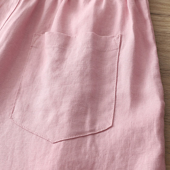 Spodnie damskie z szerokimi nogawkami z szerokimi nogawkami i kieszeniami, z nadrukiem Buddha Stones, w stylu retro, gładkie, z bawełny - image 27