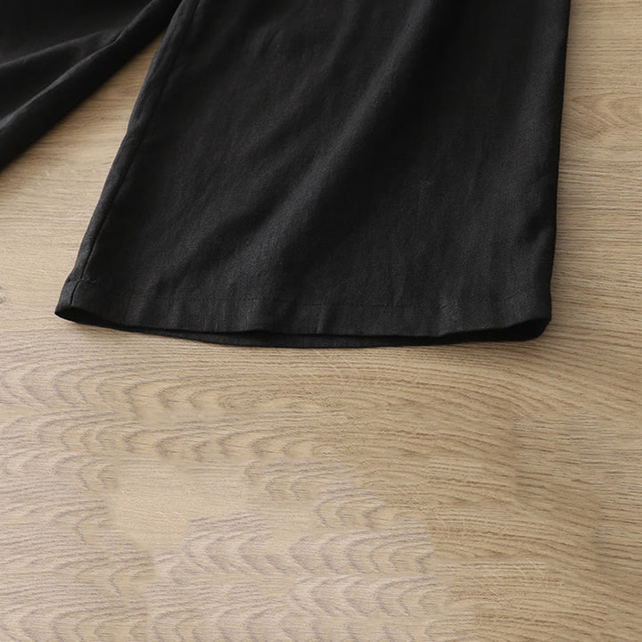 Spodnie damskie z szerokimi nogawkami z szerokimi nogawkami i kieszeniami, z nadrukiem Buddha Stones, w stylu retro, gładkie, z bawełny - image 18