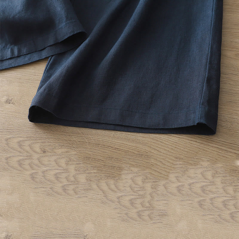 Spodnie damskie z szerokimi nogawkami z szerokimi nogawkami i kieszeniami, z nadrukiem Buddha Stones, w stylu retro, gładkie, z bawełny - image 36