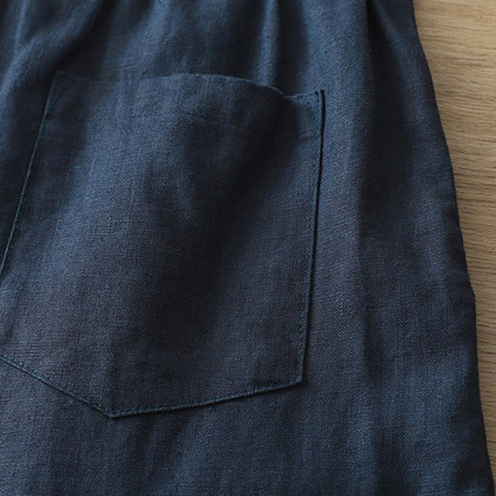 Spodnie damskie z szerokimi nogawkami z szerokimi nogawkami i kieszeniami, z nadrukiem Buddha Stones, w stylu retro, gładkie, z bawełny - image 35