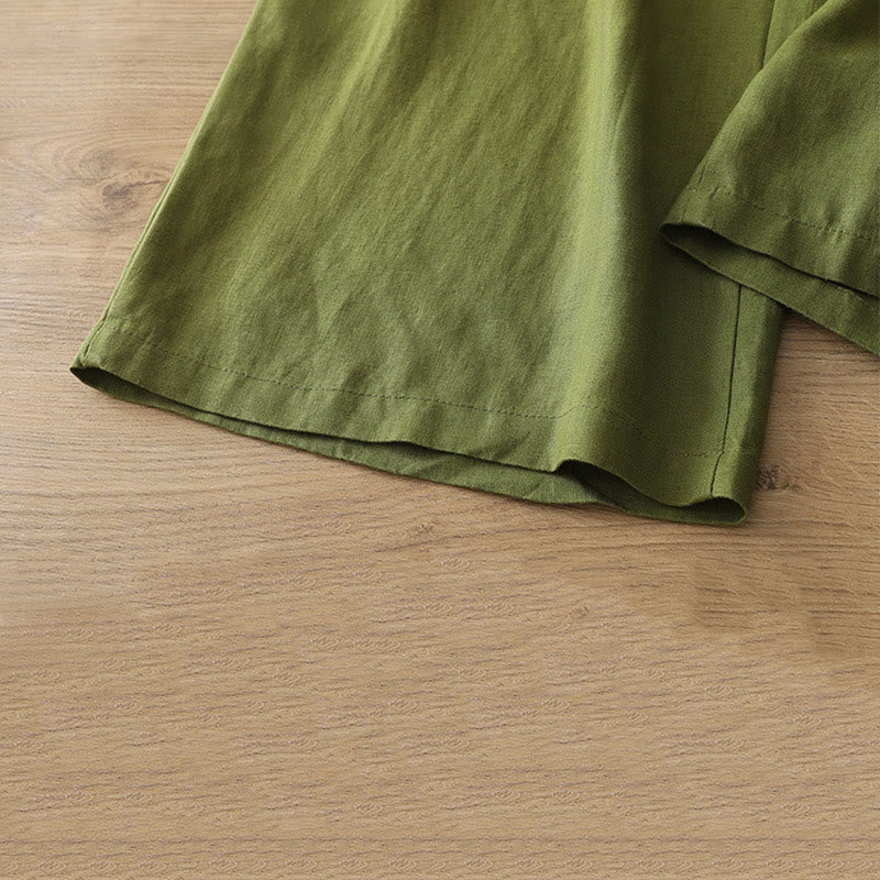 Spodnie damskie z szerokimi nogawkami z szerokimi nogawkami i kieszeniami, z nadrukiem Buddha Stones, w stylu retro, gładkie, z bawełny - image 23