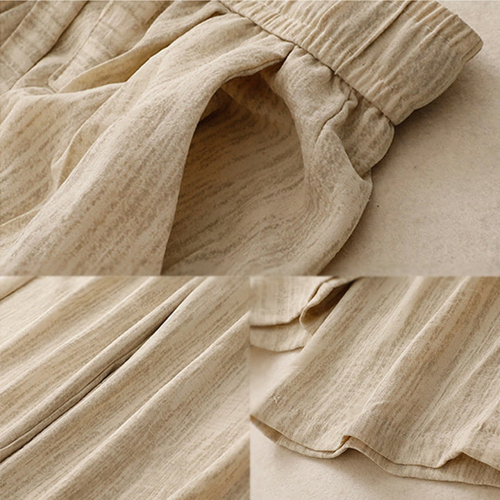 Damskie bawełniane spodnie z szerokimi nogawkami i kieszeniami, w stylu casual, letnie, sznurowane, z motywem Buddha Stones