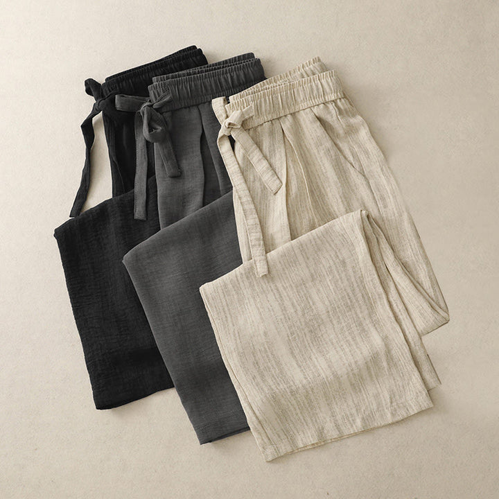 Damskie bawełniane spodnie z szerokimi nogawkami i kieszeniami, w stylu casual, letnie, sznurowane, z motywem Buddha Stones