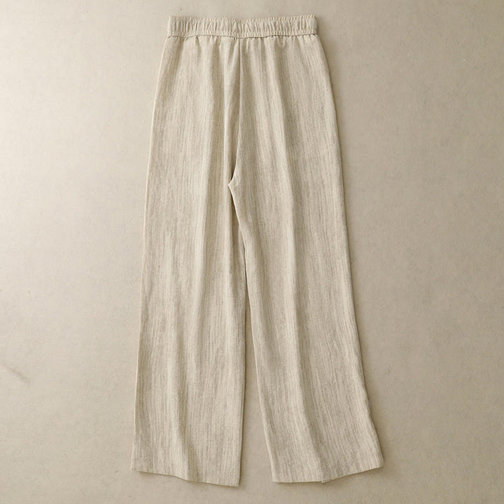 Damskie bawełniane spodnie z szerokimi nogawkami i kieszeniami, w stylu casual, letnie, sznurowane, z motywem Buddha Stones