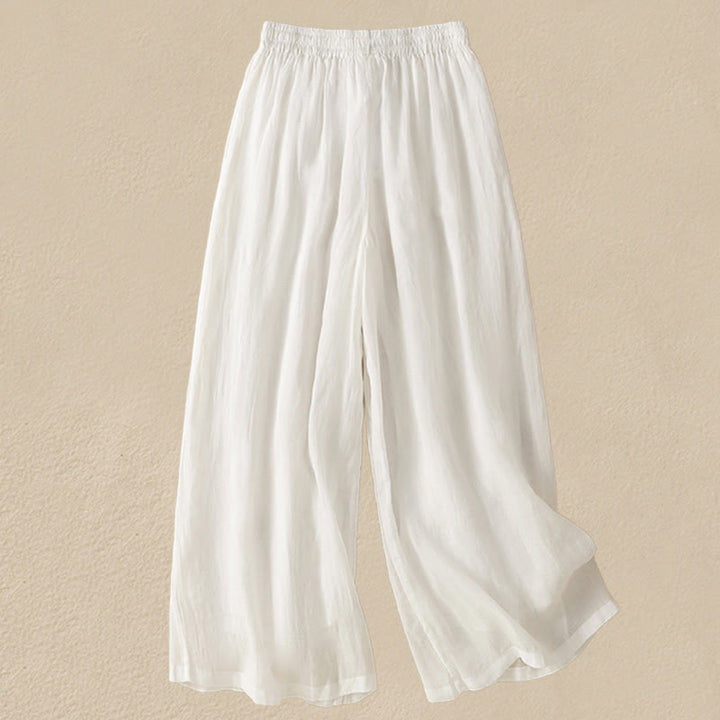 Spodnie damskie z szerokimi nogawkami i kieszeniami z haftem i ściągaczem Buddha Stones Commute z bawełny - image 26