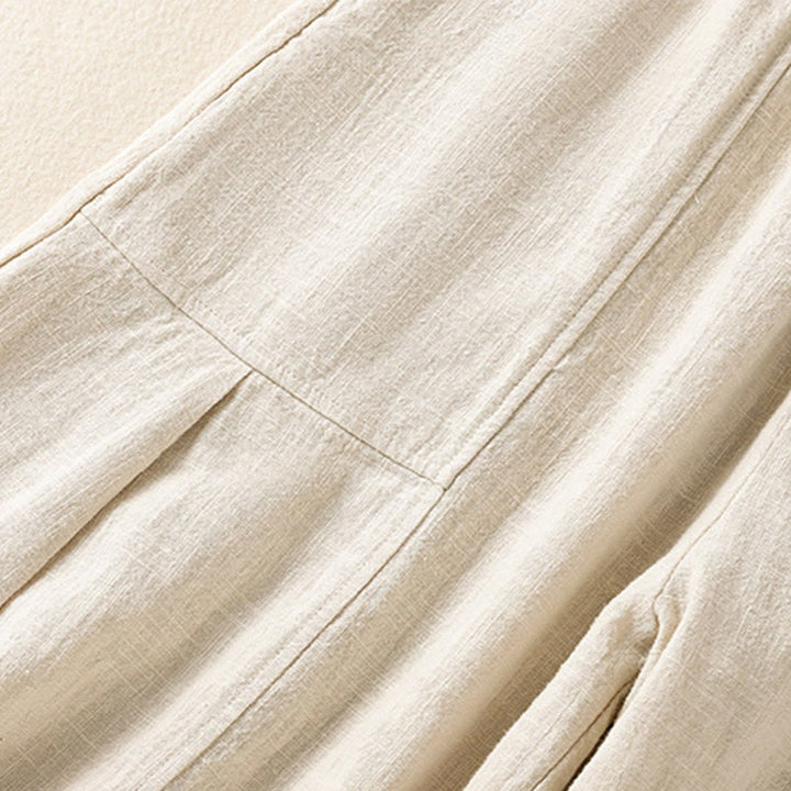 Spodnie harem damskie z bawełny i lnu z wysokim stanem i kieszeniami, proste, proste, z Buddha Stones - image 6