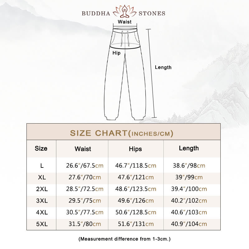 Buddha Stones Proste Spodnie Męskie Z Kieszeniami Ze Ściągaczem - image 3