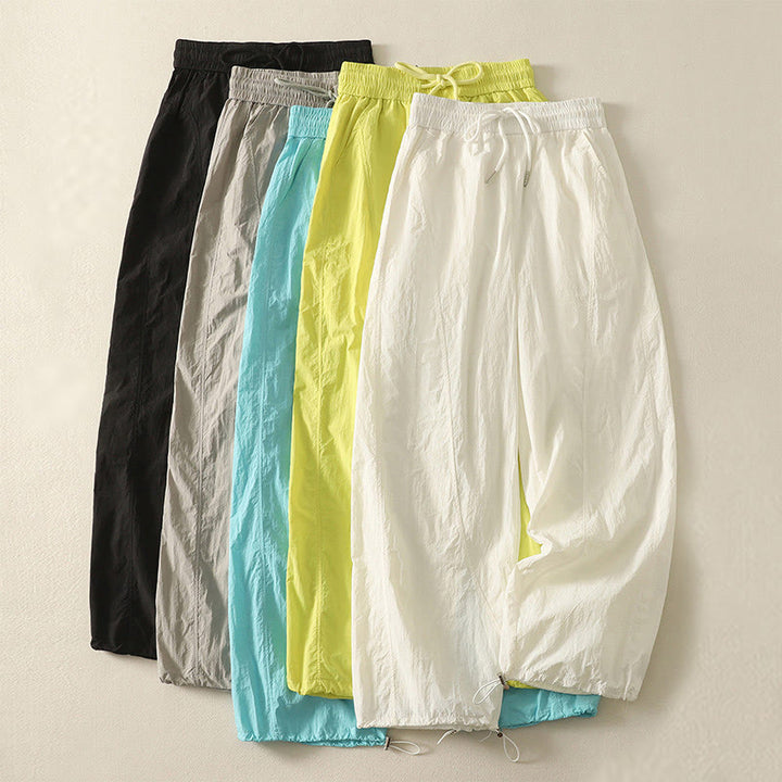 Damskie spodnie z kieszeniami i ściągaczem z motywem Buddha Stones w stylu vintage, letnie, proste - image 33