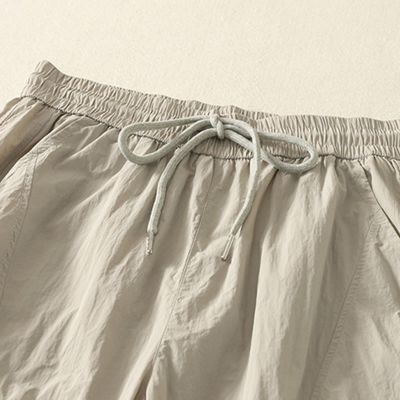 Damskie spodnie z kieszeniami i ściągaczem z motywem Buddha Stones w stylu vintage, letnie, proste - image 1